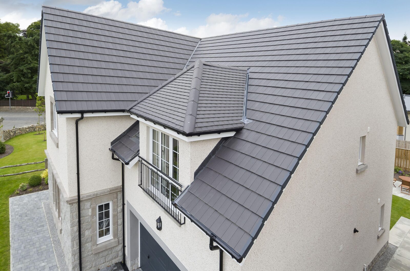 UK house with a newly tiled roof